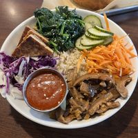 Bibimbap! I thought the gochuchang sauce was a little too strong for my taste and the bowl had a little too much grease for me. The tofu was pretty tasty!  at The Lunch Room Bakery & Cafe in Ann Arbor