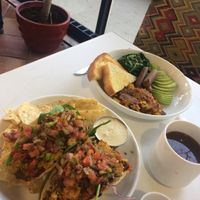 Breakfast tacos and the Grand slam at The Lunch Room Bakery & Cafe in Ann Arbor