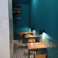 Nice interior at La Camelia Vegan Bar in Bilbao