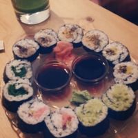 Sushi platter at La Camelia Vegan Bar in Bilbao