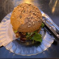 Burger  at La Camelia Vegan Bar in Bilbao