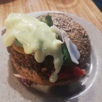 Burger at La Camelia Vegan Bar in Bilbao