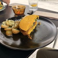 Seitan burger  at La Camelia Vegan Bar in Bilbao