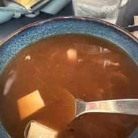 Miso soupp  at La Camelia Vegan Bar in Bilbao