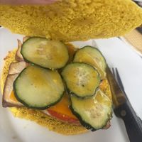 Tofu burger   at La Camelia Vegan Bar in Bilbao