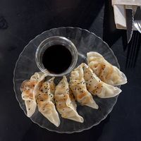 Gyozas veganas  at La Camelia Vegan Bar in Bilbao