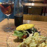 Seitan pita con patatas y vermú  at La Camelia Vegan Bar in Bilbao