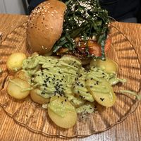 Burger  at La Camelia Vegan Bar in Bilbao