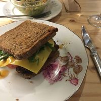 Seitan sandwich  at La Camelia Vegan Bar in Bilbao