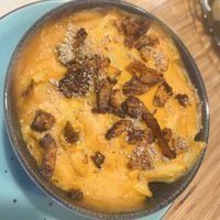 Mac and cheese with bacon style bits   at La Camelia Vegan Bar in Bilbao