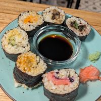 Vegan sushi at La Camelia Vegan Bar in Bilbao