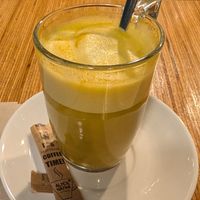 Golden Milk latte (vegan) at La Camelia Vegan Bar in Bilbao