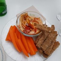 Fab hummus at La Camelia Vegan Bar in Bilbao