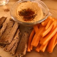 Hummus at La Camelia Vegan Bar in Bilbao