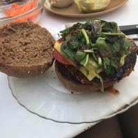 Hamburguesa vegana at La Camelia Vegan Bar in Bilbao
