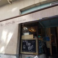 Outside at La Camelia Vegan Bar in Bilbao