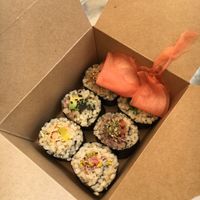 Various makis at La Camelia Vegan Bar in Bilbao