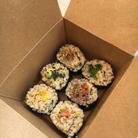 Various makis at La Camelia Vegan Bar in Bilbao