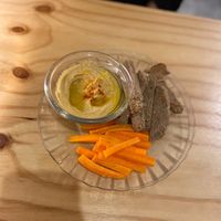 Carrot, Bread and Hummus  at La Camelia Vegan Bar in Bilbao