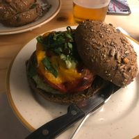 Hambúrguer at La Camelia Vegan Bar in Bilbao