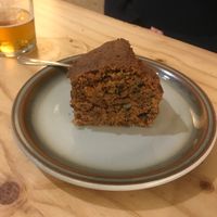 Bolo cenoura at La Camelia Vegan Bar in Bilbao