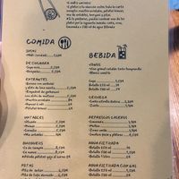 Carta / Menu at La Camelia Vegan Bar in Bilbao