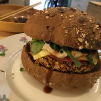 “La de siempre” Burger  at La Camelia Vegan Bar in Bilbao