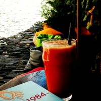 Good juice with a good book :) at Brown Sugar in Cadaques
