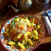 Vegan curry tofu mango salad. yum. just very yummy.  at Brown Sugar in Cadaques
