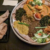 Vegetarische (= vegane ) Probierplatte für 2 at Kilimanjaro in Heidelberg