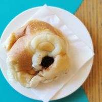 Vegan friendly brioche filled with cream at Frulez in Bari