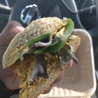 Crab cake sandwich at Harmony Bakery in Baltimore