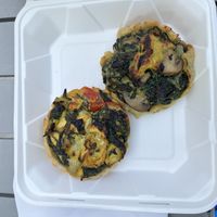 Quiche and spinach pie (it had a different name, but can’t remember what)   at Harmony Bakery in Baltimore