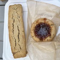 Almond rosemary biscotti and thumb print cookie   at Harmony Bakery in Baltimore