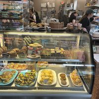 Yum!  The “crab” cakes are in the lower right corner.   at Harmony Bakery in Baltimore