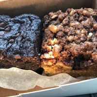 Brownies and blueberry crumb cake. at Harmony Bakery in Baltimore
