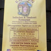 Karte  at Raja Rani in Heidelberg