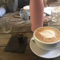 Coffee and (a quarter of) the brownie at Beyond the Kale in Bath