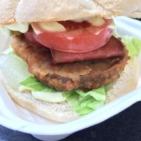 Plant based burger at VBites - Holland & Barrett in Chester