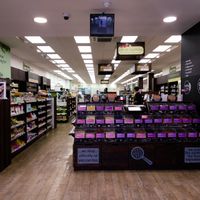 Inside Holland & Barrett (order counter for VBites is back along the left wall) at VBites - Holland & Barrett in Chester