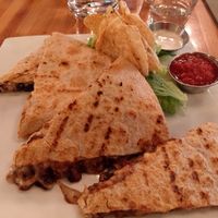 Quesadilla with black beans and chorizo at GreenSpace Cafe in Ferndale