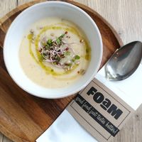 White roots & coliflower soup at FOAM in The Hague