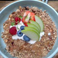 Apple and blackberry crumble at FOAM in The Hague