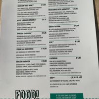 menu  at FOAM in The Hague