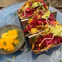 Tacos with tempeh bacon   at FOAM in The Hague