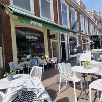 Outdoor seating at FOAM in The Hague