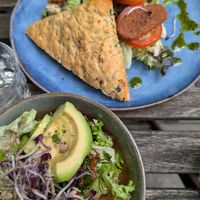 Focaccia with tempeh chorizo at FOAM in The Hague