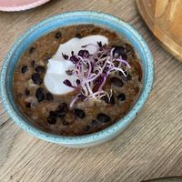 Soup of the day with beans and coco  at FOAM in The Hague