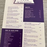 Menu  at FOAM in The Hague