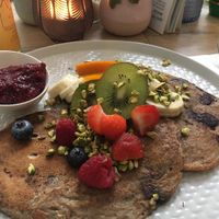 Breakfast pancakes at FOAM in The Hague